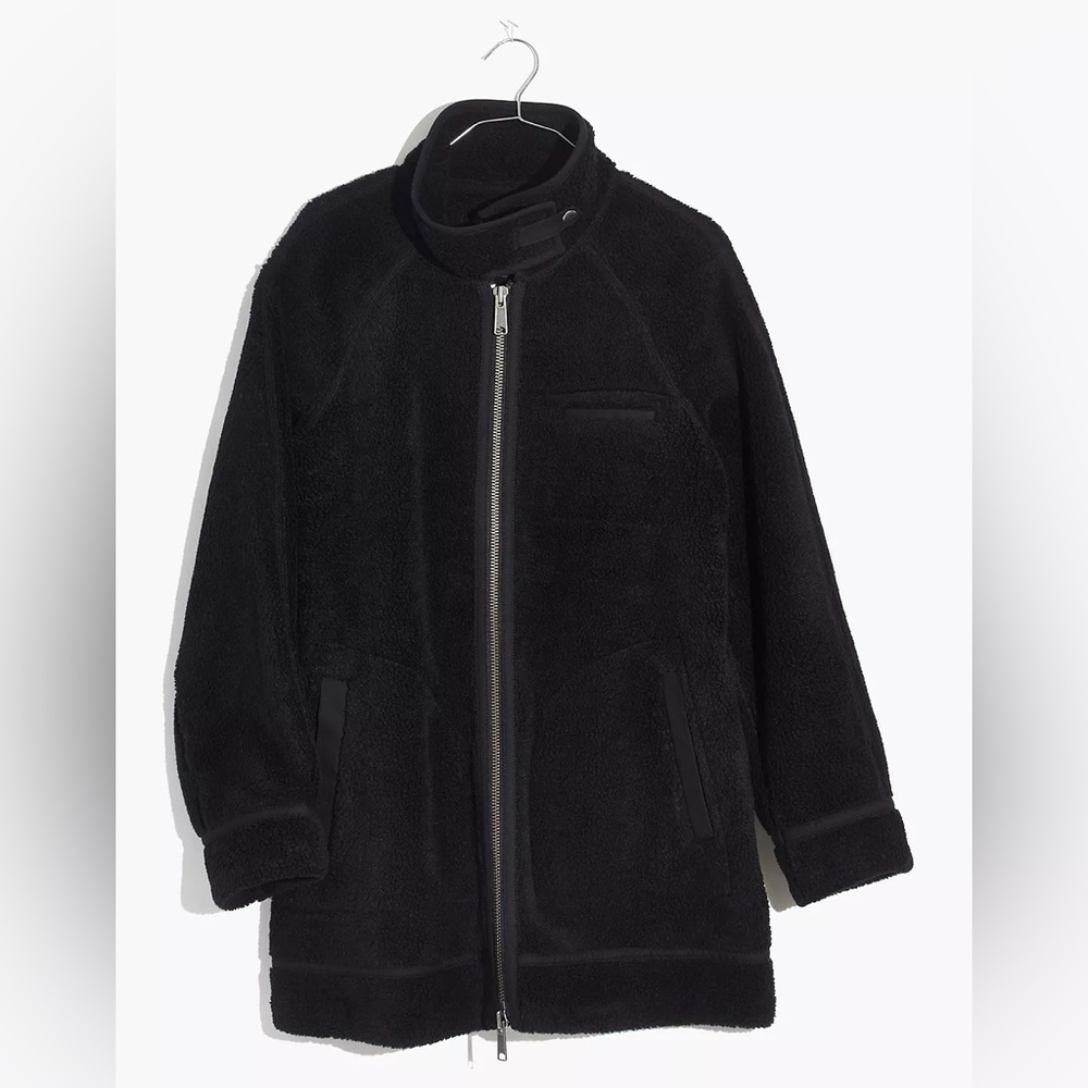 Madewell Black Sherpa Teddy Coat